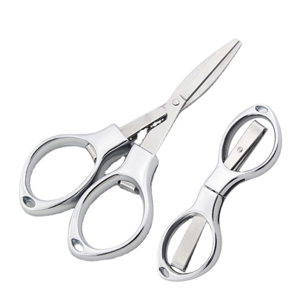 Stainless Steel Scissors Anti-Rust Folding Scissors Glasses-Shaped Mini Shear for Home and Travel Use