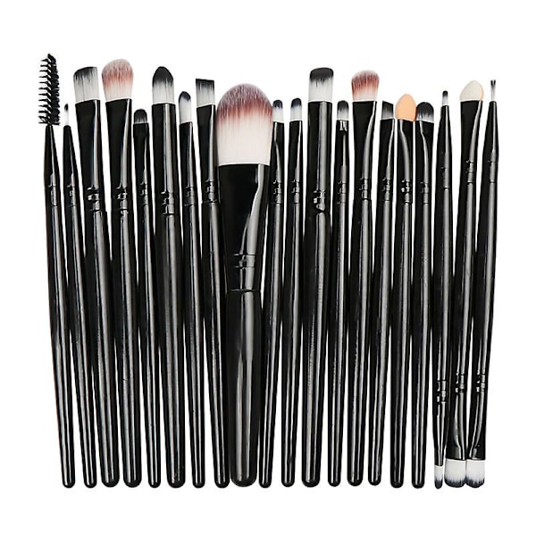 20 stycken sminkborstar ögonskugga eyeliner foundation läpp rouge flytande puderborstar