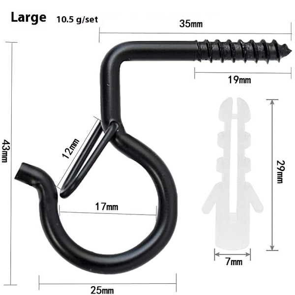 10 stk Q-Henger kroker Julelys kroker Enkel utløserskrue Henger Utendørs hengende plante krok med sikkerhetsspenne