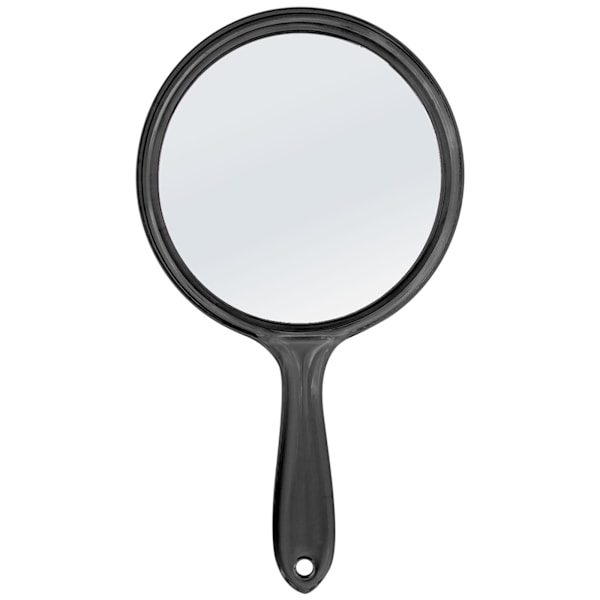 Makeup Hand Mirror Magnifying Large Travel Handheld Mirror Cosmetic Mirror Acrylic Clear Finish Round Mirror (Svart)