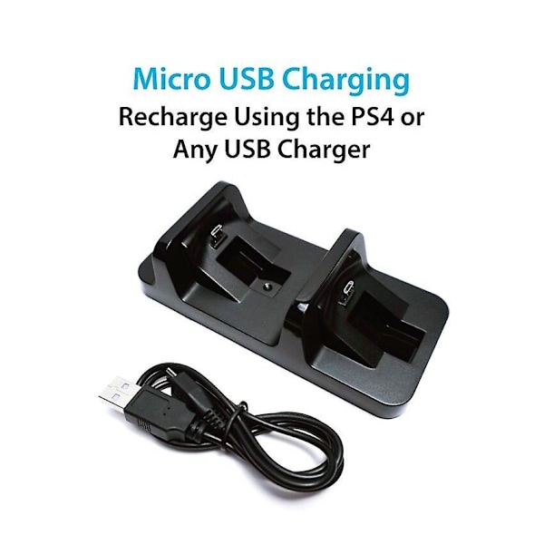 Dobbel håndtak trådløs kontroller lader dock for Ps4 Slim/pro Gamepad Dual Usb ladestasjon stativ for Playstation 4