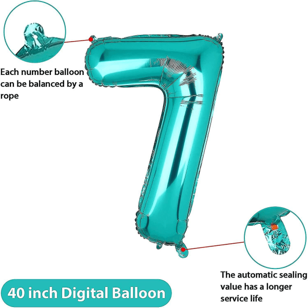 40 Inch  Balloons Mylar Foil Helium Digital Balloon Baby Shower Party Tiffany Blue,7