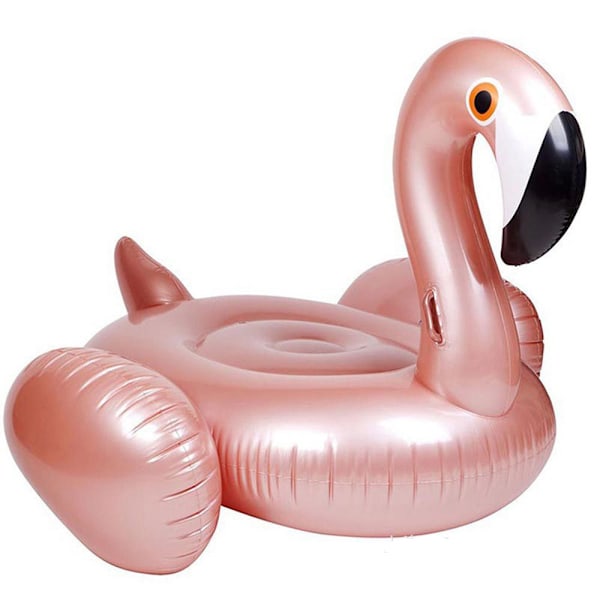 Ny pvc förtjockad flamingo uppblåsbar flytande rad simbassäng fäste loungestol simring flytande säng vattensporter