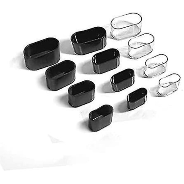 Stolsbensöverdrag i silikon, möbelfotsskydd, bordsskydd, golvskydd, 8-24 st, transparent/24 st, 15 x 30 mm