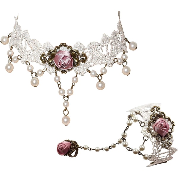 Vintage spets Choker Armband Set: Gotiska smycken