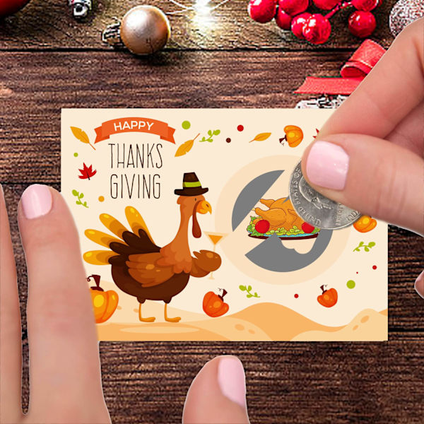 Thanksgiving Scratch Off-kort, 48 st Turkiet Scratch-Off-kort, Jul Scratch-kort, Vuxna Barn Jul Festgåvor