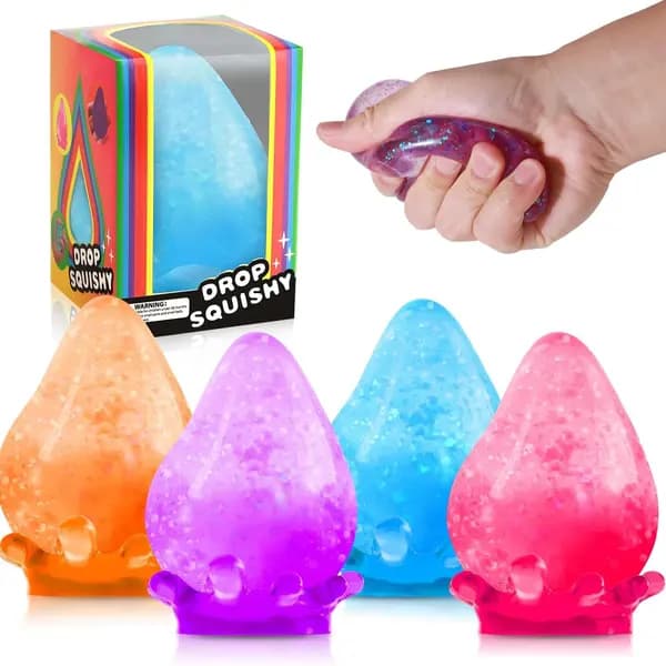 1 st Needoh Drop Squishy Sensorisk Stressavlastningsleksak, TPR Klämleksak för Barn och Vuxna, Blå Blue