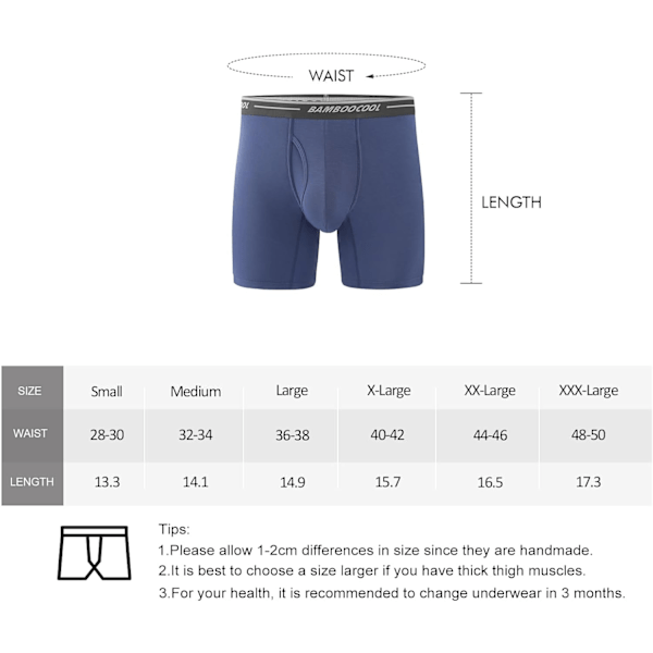 Bløde og åndbare boxershorts til mænd (4 eller 7-pak) sort Blå Grå Blå2 black Blue Gray Blue2 L