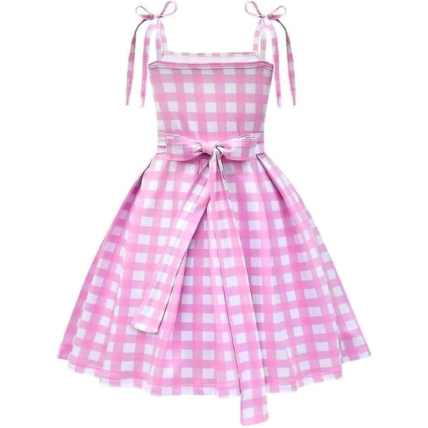 Rosa prinsessklänning för flicka - Pläd Fancy Dress Up Halloween med tillbehör 100cm