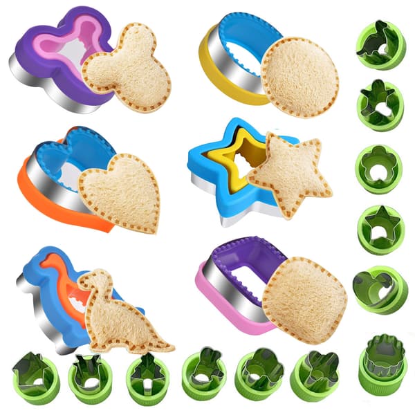 [RM]6 pcs Crustless Sandwich Cutters DIY Cookie Molds Purple Purple 18 Pcs