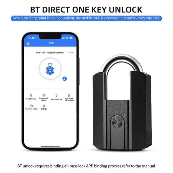 [RM]Fingerprint Lock with Key Backup USB Rechargeable Key / BT TTLock APP / Fingerprint Unlock Smart Key