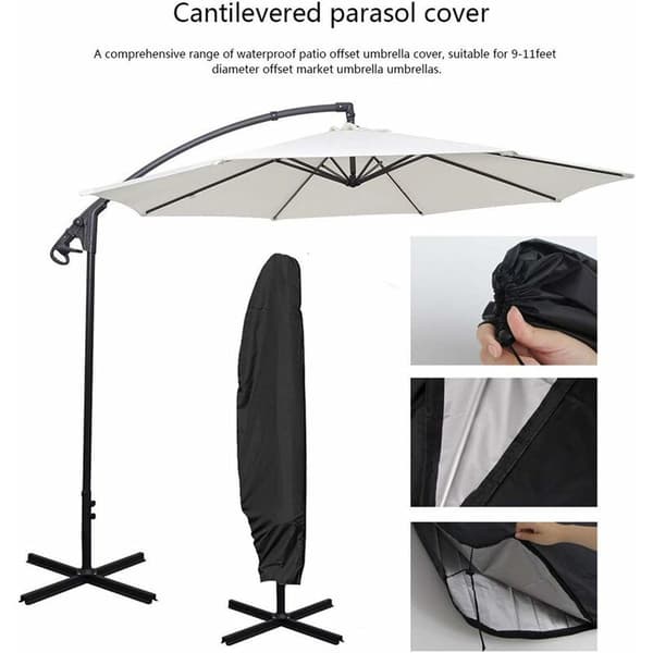 [RM]Stort parasolovertræk 280CMX30CMX81CM Sort