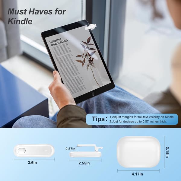 [RM]Page Turner for Kindle PaperWhite, Remote Control for Kindle iPad iPhone, Wireless Clicker for Bed Reading Ki