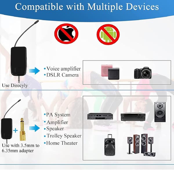 [RM]2025 Latest Model 2.4G Wireless Microphone System for Two People, 50m Long Range, Stable Transmission, Portable Headset Microphone for