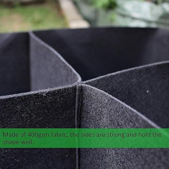 1pc Black 4-Compartment Durable Square Planting Bag, Divided