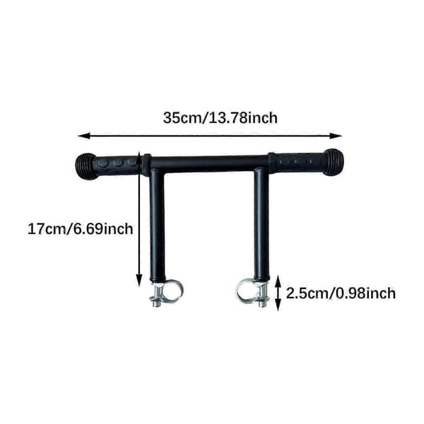 [RM] Stroller Extension Handle, Detachable Metal Armrest, Stroller Extension Handle, Stroller Accessories 3 Clips