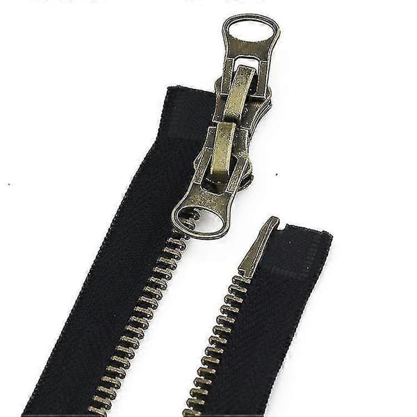 [RM]2-pack 70 cm #8 Metal Zipper Double Puller Separable Black Metal Zipper A-Zipper Puller Zipper For Jackets