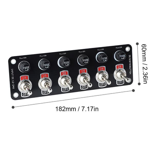 [RM] Bil Multi Panel Bryter 12/24V Universal Strømkontrollpanel Bryter