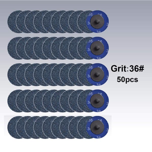 [RM] 50-pack Quick Change Disc, 2-inch Roll Lock Disc with Zirconia Coating for Surface Preparation (36-Grit)
