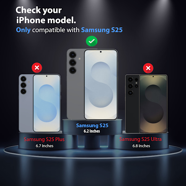 2-pack Samsung Galaxy S25 skärmskydd - härdat glas | [Automatisk installation] – bubbelfritt