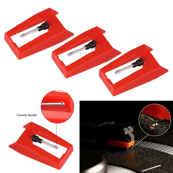 [RM]Turntable Needle, 3 Pcs Replacement Needles for Turntable Universal Replacement Needles Fit Most Vinyl Crosley / ION / Jensen /_ma