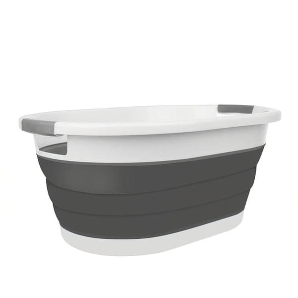 [RM]Vikbar Tvättkorg / Balja - Vikbar Korg 25L grå grå gray