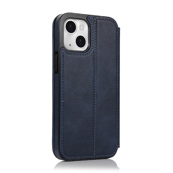 [RM] Compatible with iPhone 13 Mini Case Leather Wallet Flip Phone Case - Perfect Blue