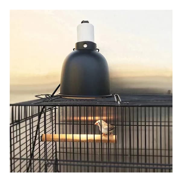 [RM] 5.5-inch Reptile Box Lamp with Heating Function, UVB Lamp with Black Lampshade, 1.8-meter Cord with Switch, Multifunctional Clips Black