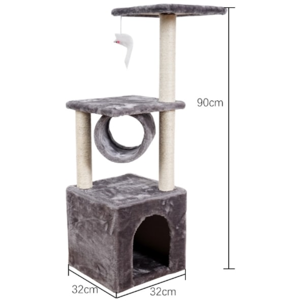 Kattträd / Klösstolpe / Klösbräda för Katter - 90 cm Dark grey Mörkgrå