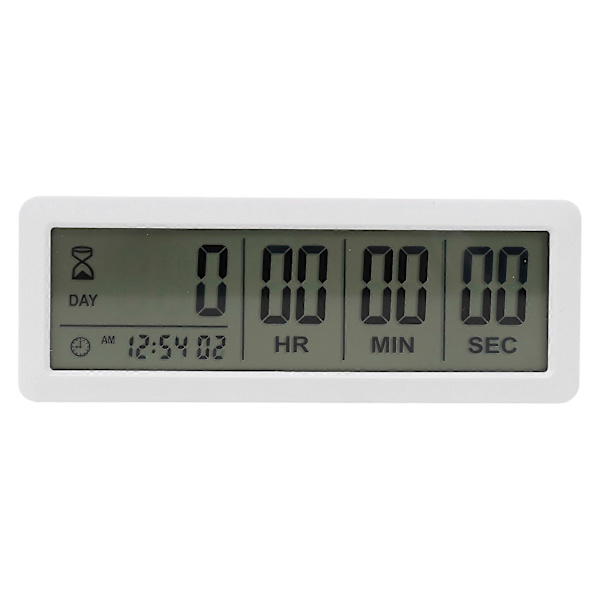 [RM]Large Digital Countdown Days Timer Clock - 999 Days Countdown Clock Timer for Exam Lab Kitchen (White) white
