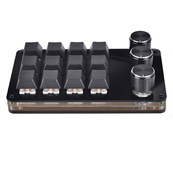[RM]Mini Macro Mechanical Keyboard 12 Keys Fully Programmable Keyboard with 3 Knobs