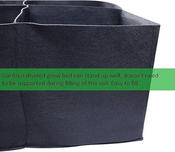 1pc Black 4-Compartment Durable Square Planting Bag, Divided