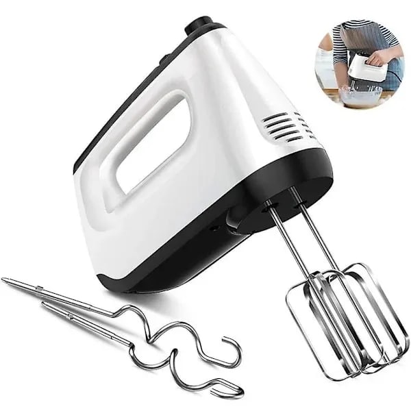 [RM]Electric Hand Mixer, 6 Speeds 400W with 2 Whisks and 2 Dough Hooks, Turbo Function, Eject Button