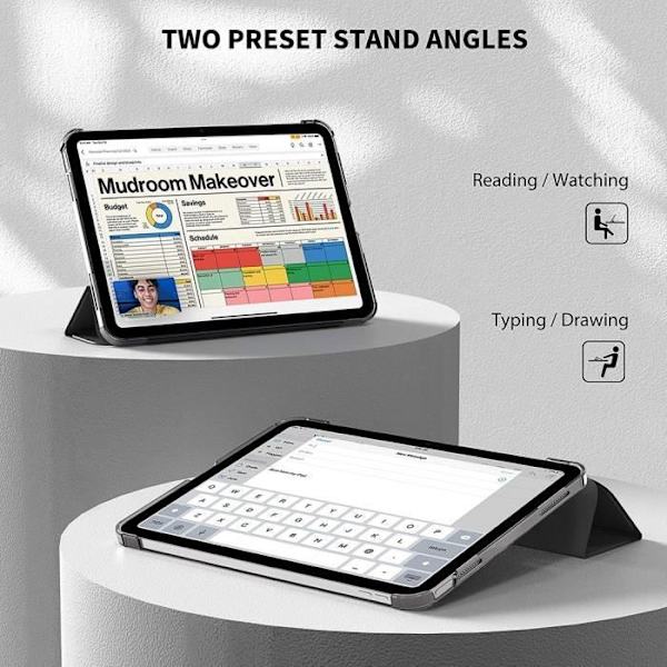 Skyddsfodral Kompatibelt med iPad 11\" (A16) / iPad 10.9\" 10:e generationen - Stötsäkert skydd och stativ med Sleep/Wake-funktion Svart