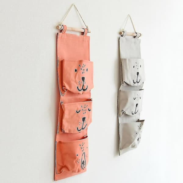 [RM]Wall Mounted Bag Bear 3 Pockets Hanger Bathroom Children's Room