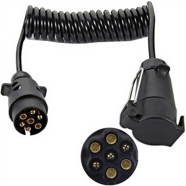 [RM]2m 7-pin Trailer Extension Cable with Connector for Trailer Adapter, 7-pin Wire Plug for Caravans
