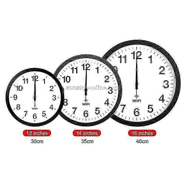 [RM] Smart Network Automatic Time Synchronization Wifi Wall Clock Modern Simple Silent Living Room Clock - 12 Inch (White)