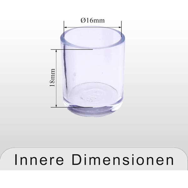 [RM]Sæt med 16 beskyttende møbelfødder til stole - silikone - runde - diameter: 16 mm