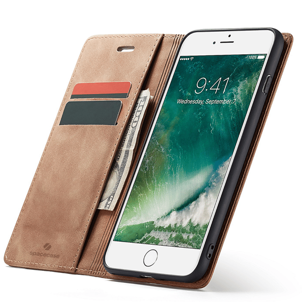 [RM]Spacecase-kotelo, paalusuojus iPhone 7 8 Plus -puhelimelle, ruskea väri