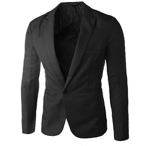 Herr Business Kompatibel med mal Blazer Kappa Casual Slim Fit Kostymjacka Black M