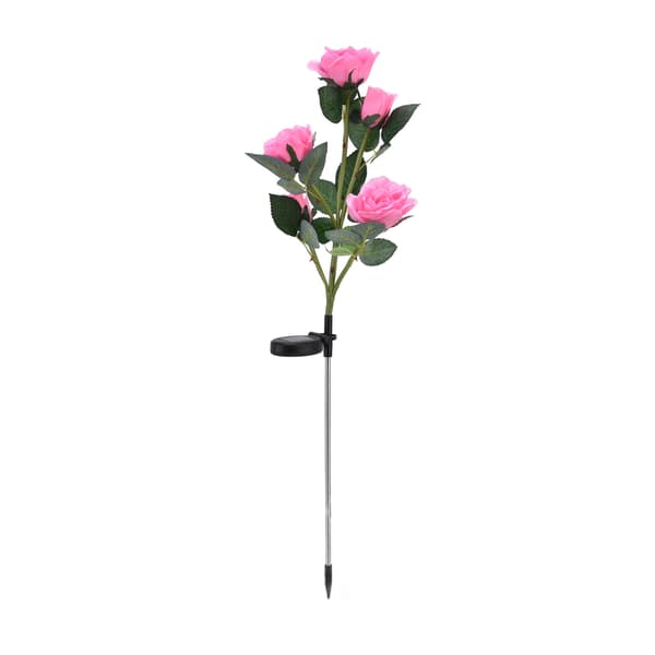 [RM]Solarblomster Solcellepanel Intelligent Lysstyring Vandtæt Funktion Solarblomsterlamper Pink