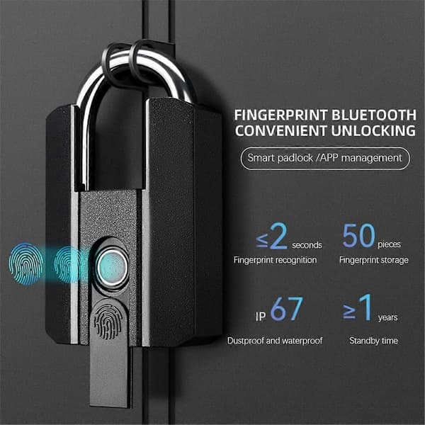[RM]Fingerprint Lock with Key Backup USB Rechargeable Key / BT TTLock APP / Fingerprint Unlock Smart Key