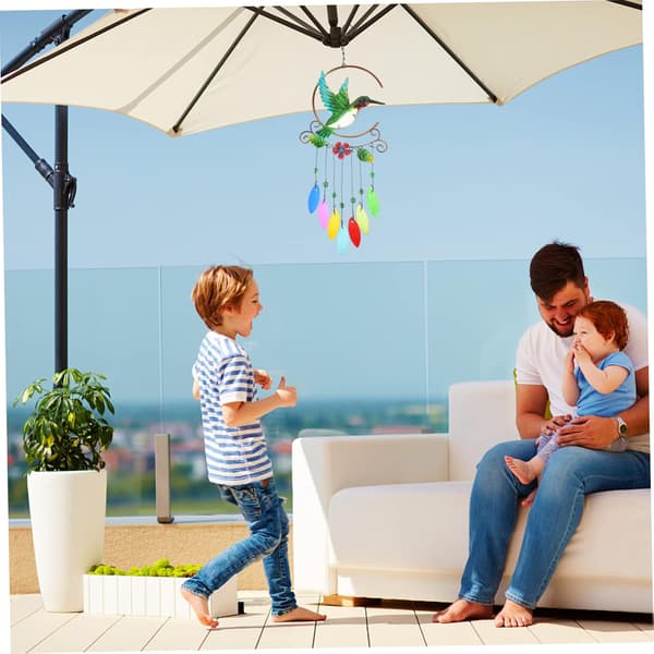 [RM]2 st Solar Wind Chime Pendant Decoration LED Crystal Pendant