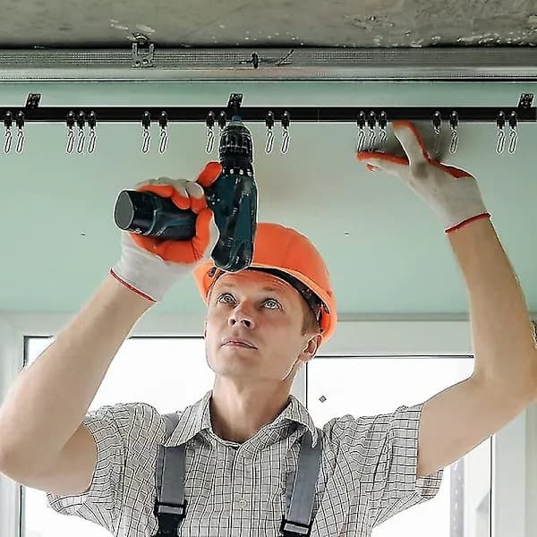 [RM] 5 Meter Black Bendable Ceiling Track for Curtains, Flexible Ceiling Curtain Track