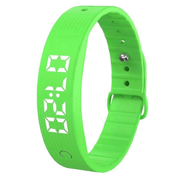 W5SV Smart Armband med Vibrerande Alarm, Sömnövervakning Digital Display Elektrisk Klocka - Multicolor Green