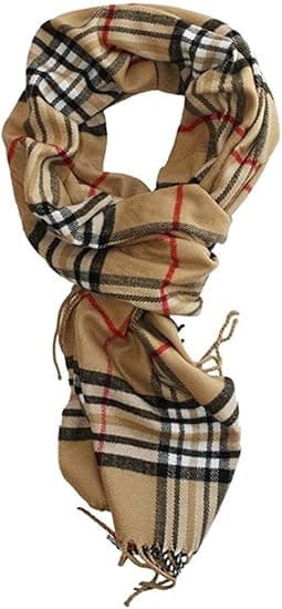 [RM]Super Soft Classic Cashmere Feel Winter Scarf Camel Plaid