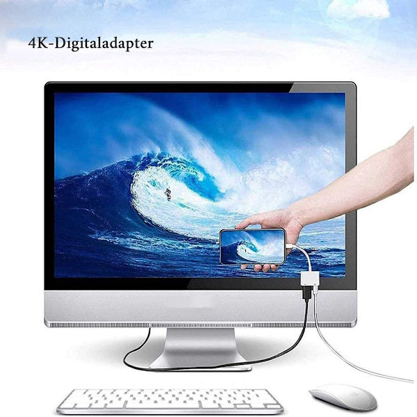 [RM]Lightning Digital AV-adapter [Apple MFi-certifierad] Lightning till HDMI Sync