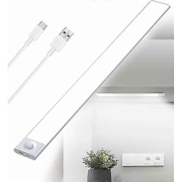 USB Uppladdningsbar LED Kökslampa Under Skåp, 2500mAh 40cm Dimbar Rörelsesensor Skåplampa LED Bar Trådlös Uppladdningsbar Batteridriven Pi