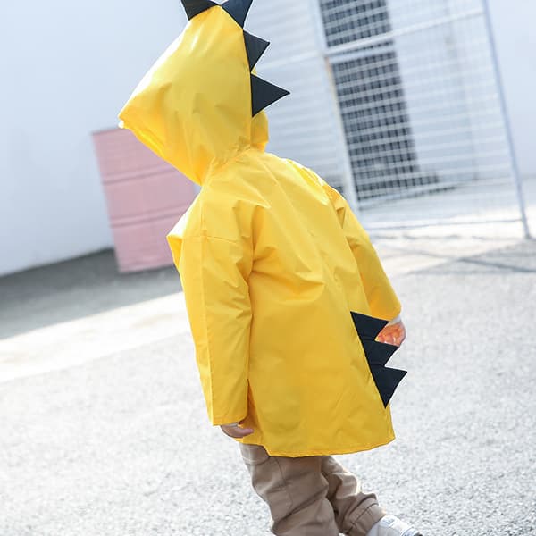 [RM]Søt Dinosaur Polyester Baby Regnjakke Vanntett Gul