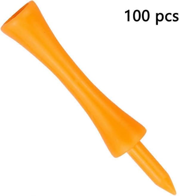 [RM] Golfteer i plast, 100-pak - Orange 70mm